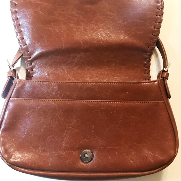 GUESS TAN LEATHER SHOULDER PURSE BAG - Picture 4 of 5